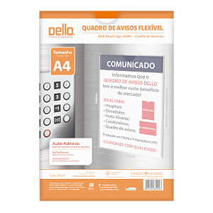 Quadro de Avisos Multiuso A4 Cristal Dello (300mm x 210mm)