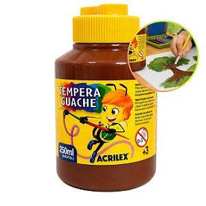 Tinta Tempera Guache 250ml Marrom - Acrilex