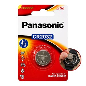 Bateria Panasonic CR2032 3V Lítio Original Alta Durabilidade para Dispositivos Eletrônicos