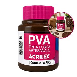 Tinta Fosca p/ Artes PVA 100ml Marrom Escuro - Acrilex