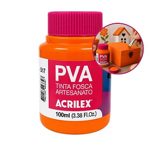 Tinta Fosca p/ Artes PVA 100ml Laranja - Acrilex