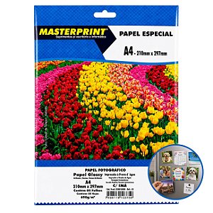 Papel Fotográfico A4 Magnético 690g Glossy Branco Brilhante Masterprint 5 Folhas