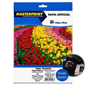 Papel Transfer A4 235g para Tecido Escuro 5 Folhas Masterprint