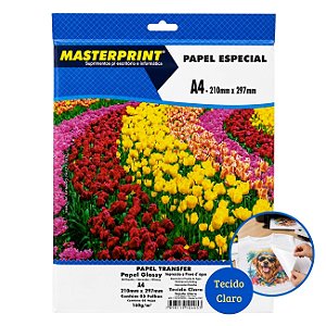 Papel Transfer A4 160g para Tecido Claro 5 Folhas Masterprint
