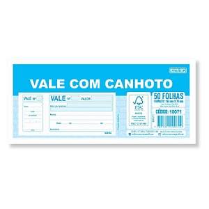 Vale com Canhoto 50 Folhas 15x7 São Domingos
