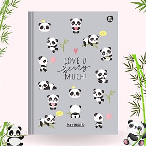 Caderno Brochura 80fls Capa Dura Panda My Friend 2025 São Domingos CP2