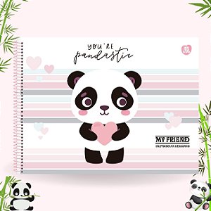 Caderno de Desenho 60fls Capa Dura My Friend Panda 2025 São Domingos CP3