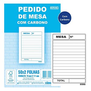 Pedido de Mesa com Cópia e Carbono 50 Folhas 78X111 São Domingos