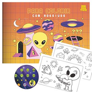 Livro para Colorir Universo com Adesivo 16 Folhas 20x14cm Animativa