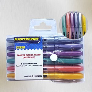 Kit Marca Texto Tons Metálicos 6 Cores MP612 Masterprint