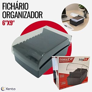 Fichário Organizador para fichas 6"x9" Preto Maxcril