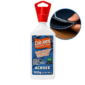 Cola Jeans 100g Acrilex Fixação Forte para Tecidos Grossos