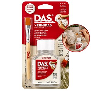 Verniz Protetivo Vitrificante 75ml DAS + Pincel para Artesanato Das Fila