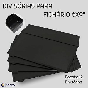 Divisória para Fichário 6x9" Preta Pacote com 12un Maxcrill
