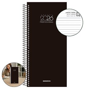 Agenda Anual 2026 Profissional Capa Dura 204 Folhas Espiral São Domingos para Clínicas Consultórios Salões