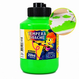 Tinta Tempera Guache 250ml Neon Verde - Acrilex
