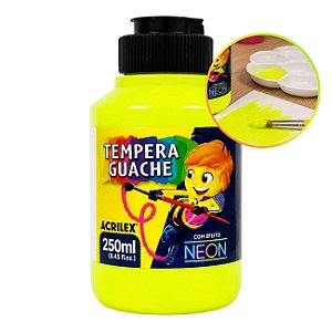 Tinta Tempera Guache 250ml Neon Amarelo Limão - Acrilex