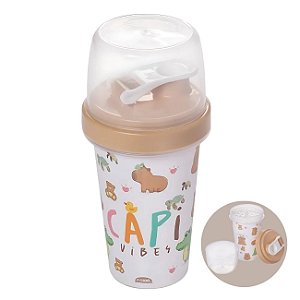 Copo com Tampa Mini Shakeira Capivara Fun 320ml Plasútil