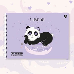 Caderno de Desenho 60fls Capa Dura My Friend Panda 2026 São Domingos / Animativa