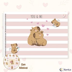 Caderno de Desenho 60fls Capa Dura Capivara CapyCutie 2026 São Domingos / Animativa