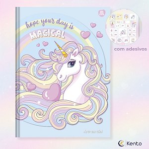 Caderno Brochura 80fls Capa Dura Unicórnio Arc-en-ciel 2026 São Domingos / Animativa