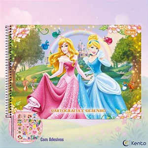 Caderno de Desenho 80fls Capa Dura Princesas Disney 2026 Tilibra