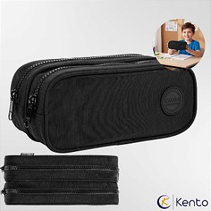 Estojo Escolar Duplo Academie Preto - Tilibra