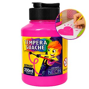 Tinta Tempera Guache 250ml Neon Maravilha Rosa Pink - Acrilex
