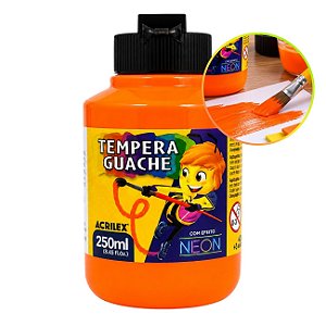 Tinta Tempera Guache 250ml Neon Laranja - Acrilex