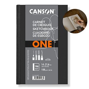 Caderno Canson Sketchbook One 98fls Pequeno A5 14 x 21,6cm Gramatura 100g