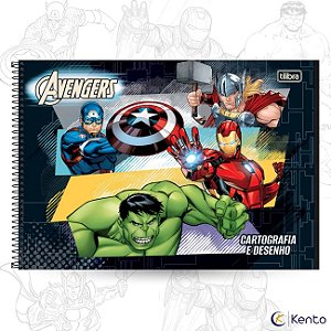 Caderno de Desenho 80fls Capa Dura Avengers Vingadores Marvel 2026 Tilibra