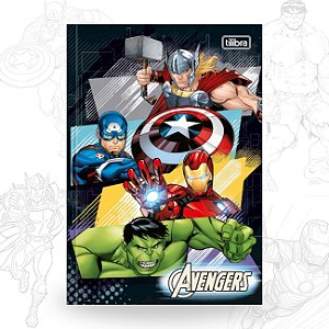 Caderno Brochura 80 folhas Capa Dura Avengers Vingadores Marvel 2026 Tilibra