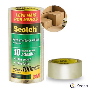 Fita para Empacotamento Transparente 45x100m Scotch Pct c/4 - 3M