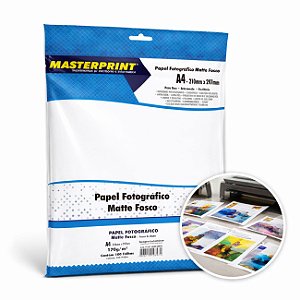 Papel Fotográfico Matte Fosco Branco 170g A4 100 folhas Masterprint