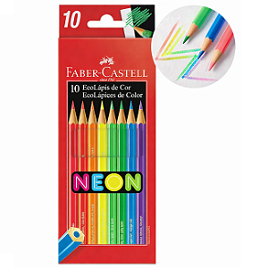 Lápis de Cor Ecolápis Neon 10 Cores Faber-Castell