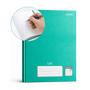 Caderno Quadriculado 7x7 Jandaia 96 Folhas Universitário Capa Dura Verde Stiff