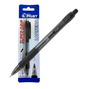 Lapiseira Pilot Super Grip 0.7mm H-187 Preta - Grip Emborrachado Alta Precisão