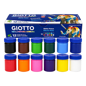 Tinta Acrílica Fosca Matte Giotto Hobby & Craft - 12 Cores 15ml Uso Artístico Profissional