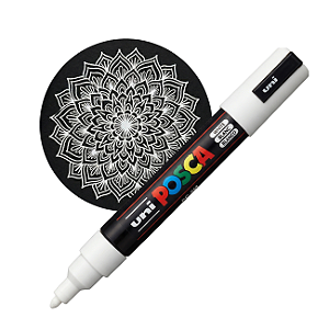 Caneta Posca Uniball PC-5M Branca 2,5mm – Marcador Permanente