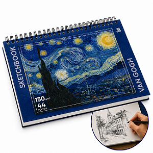 Caderno Sketchbook Animarte A4 com 44 Folhas e Papel com Gramatura 150g Capa Dura Animativa