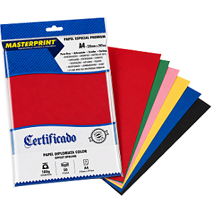 Papel Diplomata Color Offset 180g A4 com 50 Folhas Masterprint