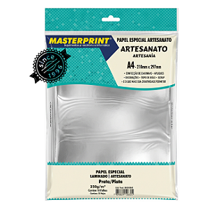 Papel Lamicote A4 250g Prata Pacote 10 Folhas Para Artesanato Masterprint
