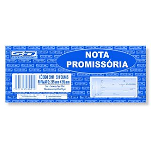 Nota Promissória Amarela 50 Folhas Grande 215x95 São Domingos - Ref. 10035