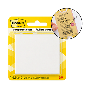 Post-it Transparente 73mm x 73mm 36 Folhas Original 3M