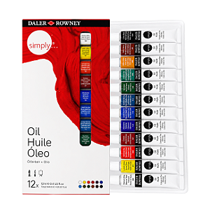 Kit Estojo Tinta a Óleo Daler Rowney Simply 12 Cores 12ml Profissional