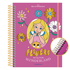 Agenda Anual 2027 Espiral 188 Folhas Alice no País das Maravilhas Capa Dura com Adesivos Animativa