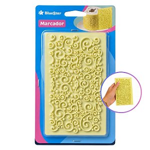 Marcador para Massa Arabesco BlueStar Textura Profissional para Confeitaria e Artesanato