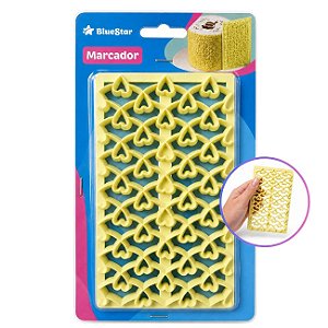 Marcador para Massa Coração BlueStar Textura Profissional para Confeitaria e Artesanato