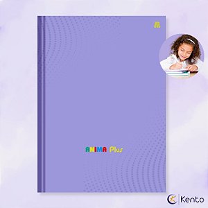 Caderno Brochura 96 folhas Capa Dura Lilás Anima Plus com Adesivo Animativa
