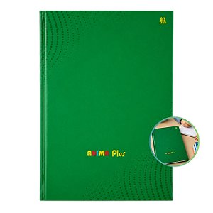 Caderno Brochura 96 folhas Capa Dura Verde Anima Plus com Adesivo Animativa